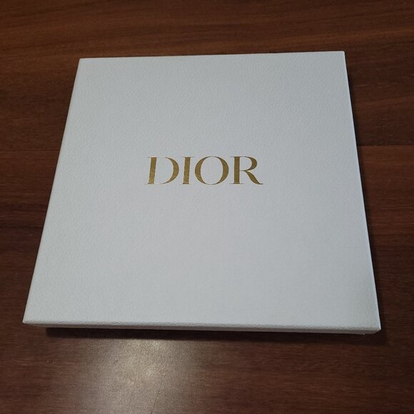 Dior Gift Box Empty White Gold Decorative Storage Organizer Logo 10.5 x 10.5 in - Picture 3 of 12